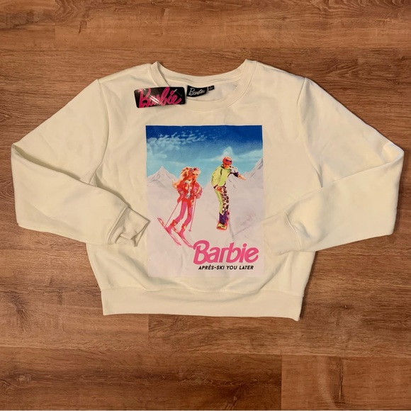 Barbie Tops - Barbie NWT Apres-Ski You Later White Sweatshirt Large